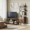 Bookcase – Steel – Rustic Brown – 4 Shelves with Cupboard