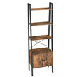 Bookcase – Steel – Rustic Brown – 4 Shelves with Cupboard