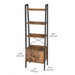 Bookcase – Steel – Rustic Brown – 4 Shelves with Cupboard