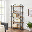 5-Layer Bookcase – Wood – Rustic Brown – Industrial Design with Easy Assembly