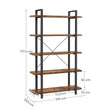 5-Layer Bookcase – Wood – Rustic Brown – Industrial Design with Easy Assembly