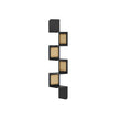 5-Tier Corner Floating Wall Shelf – PVC Rattan – Ash Black – Space-Saving Zigzag Design
