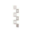 5-Tier Corner Floating Wall Shelf – PVC Rattan – Oatmeal Beige – Space-Saving Zigzag Design