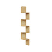 5-Tier Wall-Mounted Corner Shelf – Oak Beige – Zigzag Design – Space-Saving with PVC Rattan Sides