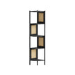 5-Tier Corner Shelf – Metal – Ebony Black – Rattan Effect Sides