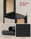 5-Tier Corner Shelf – Metal – Ebony Black – Rattan Effect Sides