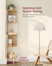 5-Tier Corner Bookshelf – Metal – Black – Rattan Effect Sides