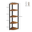 5-Tier Corner Shelf – Industrial Wood and Metal – Rustic Brown and Black – Multipurpose Design