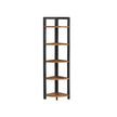 Corner Shelf – Wood and Metal – Rustic Brown and Black – 5-Tier Multipurpose Design
