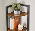 Corner Shelf – Wood and Metal – Rustic Brown and Black – 5-Tier Multipurpose Design