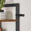 Corner Shelf – Wood and Metal – Rustic Brown and Black – 5-Tier Multipurpose Design
