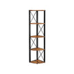 5 Tier Corner Shelf – Engineered Wood – Rustic Brown and Black – Multipurpose Storage Unit