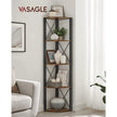 5 Tier Corner Shelf – Engineered Wood – Rustic Brown and Black – Multipurpose Storage Unit