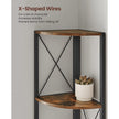 5 Tier Corner Shelf – Engineered Wood – Rustic Brown and Black – Multipurpose Storage Unit