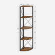5 Tier Corner Shelf – Engineered Wood – Rustic Brown and Black – Multipurpose Storage Unit