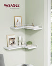 Set of 2 L-Shaped Floating Shelves – Wood – Cloud White – Industrial Style