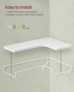 Set of 2 L-Shaped Floating Shelves – Wood – Cloud White – Industrial Style