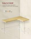 Set of 2 L-Shaped Corner Floating Shelves – Natural Oak and Cloud White – Industrial Style