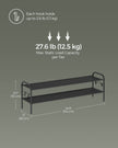 2-Tier Shoe Rack – Fabric – Ink Black – Height-Adjustable with 4 Hooks