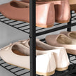 8-Tier Slim Shoe Rack – Metal – Black – Space-Saving Design for 16-24 Pairs of Shoes