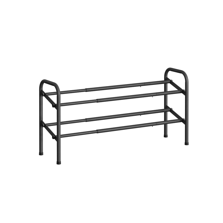 Expandable Shoe Rack – Metal – Ink Black – Adjustable 2-Tier Storage Solution