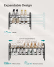 Expandable Shoe Rack – Metal – Ink Black – Adjustable 2-Tier Storage Solution
