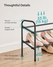 Expandable Shoe Rack – Metal – Ink Black – Adjustable 2-Tier Storage Solution