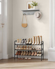 Expandable Shoe Rack – Metal – Ink Black – Adjustable and Free Standing