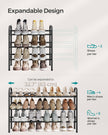 Expandable Shoe Rack – Metal – Ink Black – Adjustable and Free Standing