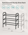 Expandable Shoe Rack – Metal – Ink Black – Adjustable and Free Standing