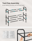 Expandable Shoe Rack – Metal – Ink Black – Adjustable and Free Standing