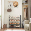 2-Tier Stackable Shoe Rack – Steel – Black – Holds Up to 12 Pairs