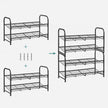 2-Tier Stackable Shoe Rack – Steel – Black – Holds Up to 12 Pairs