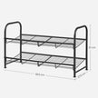 2-Tier Stackable Shoe Rack – Steel – Black – Holds Up to 12 Pairs