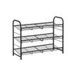 Shoe Rack – Steel – Black – Adjustable 3-Tier Storage for Up to 12 Pairs