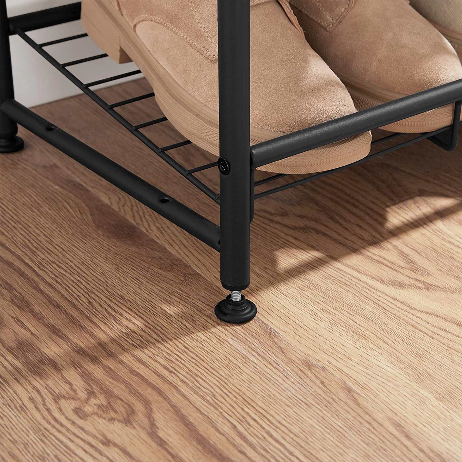 Shoe Rack – Steel – Black – Adjustable 3-Tier Storage for Up to 12 Pairs