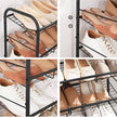 4 Tier Shoe Rack – Steel – Black – Stackable Storage for Up to 12 Pairs
