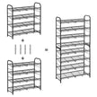 4 Tier Shoe Rack – Steel – Black – Stackable Storage for Up to 12 Pairs
