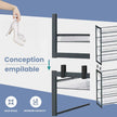 8-Tier Shoe Rack – Metal – Black – Large Capacity with Adjustable Shelves