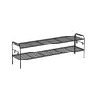 Shoe Rack – Metal – Ink Black – 2-Tier Design with 4 Hooks, Holds 12 Pairs