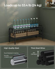 2-Tier Metal Shoe Rack – Ink Black – Height-Adjustable – 4 Hooks