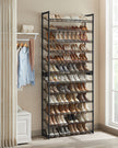 12-Tier Shoe Rack – Metal Mesh – Black – Stackable and Adjustable