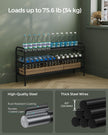 3-Tier Metal Shoe Rack – Ink Black – Height-Adjustable with 4 Side Hooks