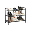 Shoe Rack – Metal – Black – 3-Tier Stackable Design for 9-12 Pairs of Shoes