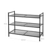 Shoe Rack – Metal – Black – 3-Tier Stackable Design for 9-12 Pairs of Shoes