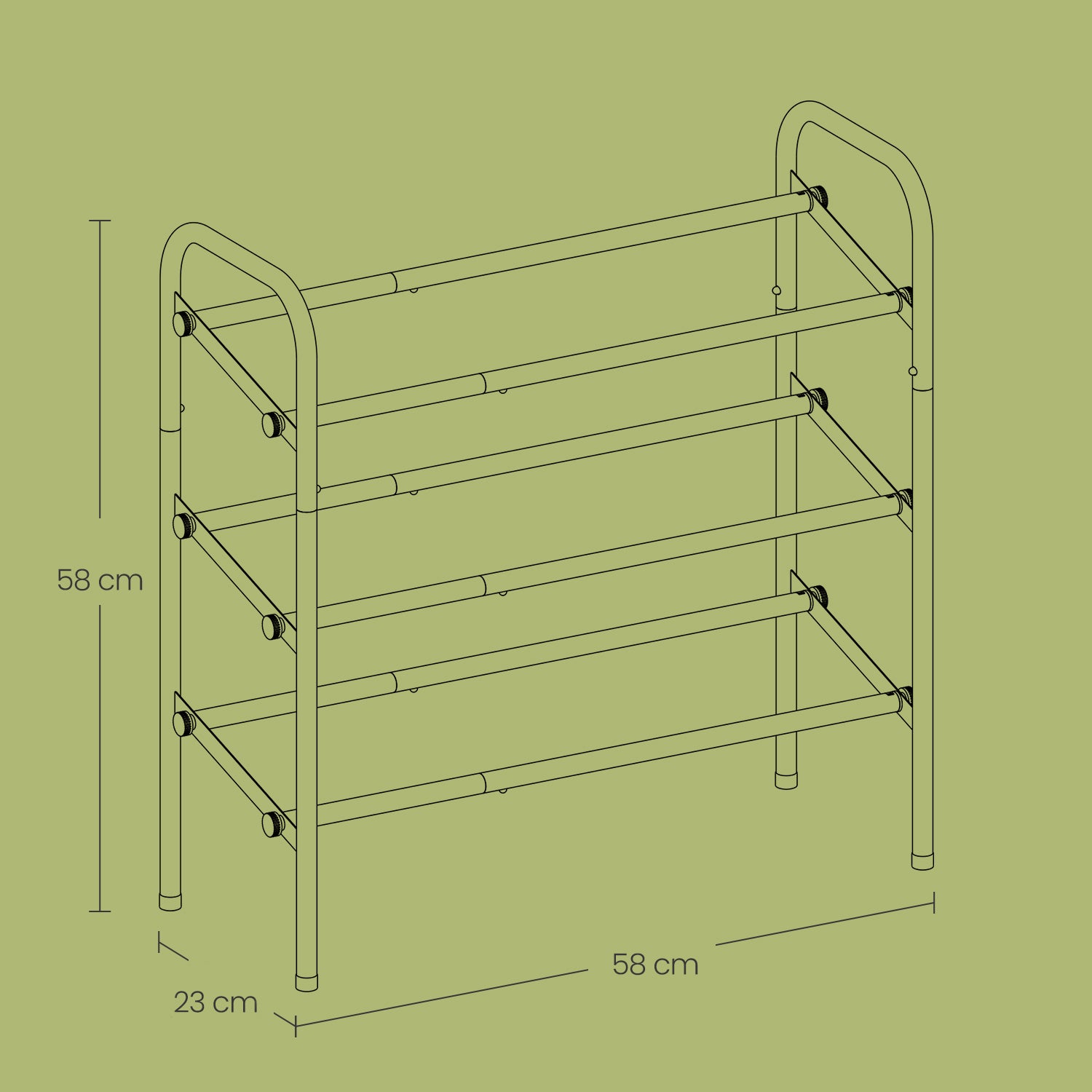 3-Tier Shoe Rack – Metal – Adjustable – Expandable Design