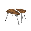 Nesting Side Tables – Wood and Metal – Rustic Brown and Black – Industrial Style