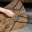 Nesting Side Tables – Wood and Metal – Rustic Brown and Black – Industrial Style