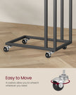 Side Table – Steel Frame – Greige and Black – Mobile Design with Easy Assembly