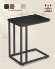Side Table – Steel Frame – Greige and Black – Mobile Design with Easy Assembly